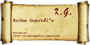 Kolbe Gusztáv névjegykártya