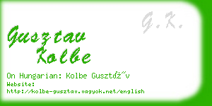 gusztav kolbe business card